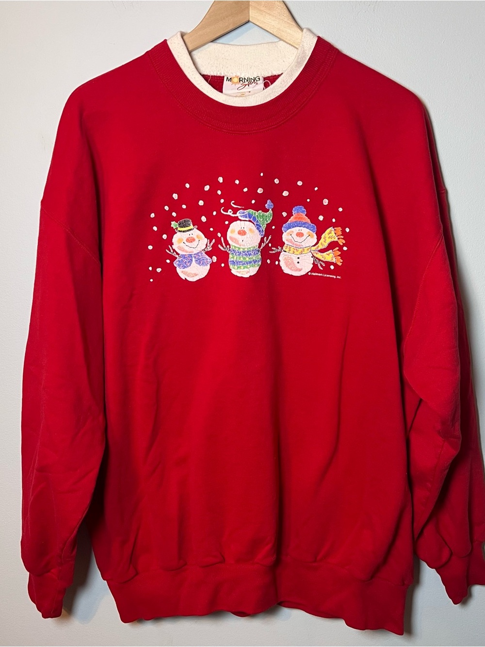 Vintage Snowman Christmas Crewneck Women’s 2XL Morning Sun Hallmark Sweatshirt